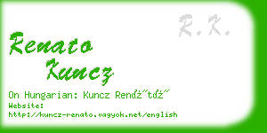 renato kuncz business card